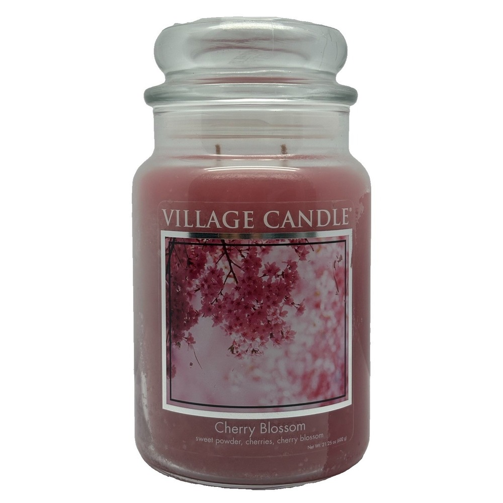 Village Candle Cherry Blossom Premium Jar  New Pink